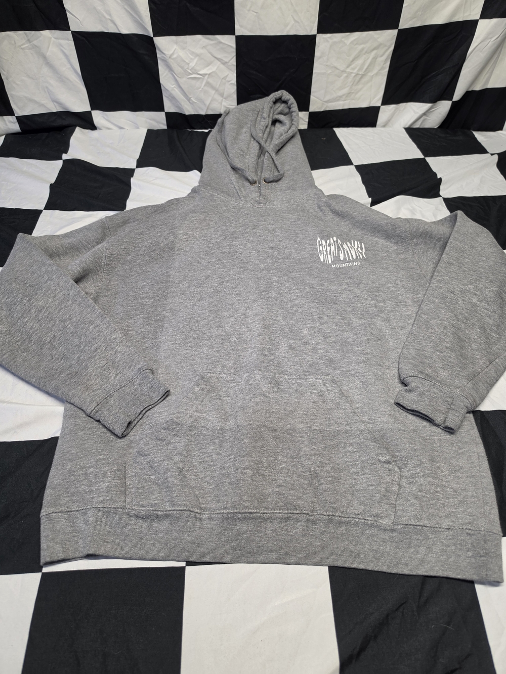 CO Gray Hooded Pullover Sweatshirt with Small White Chest Logo